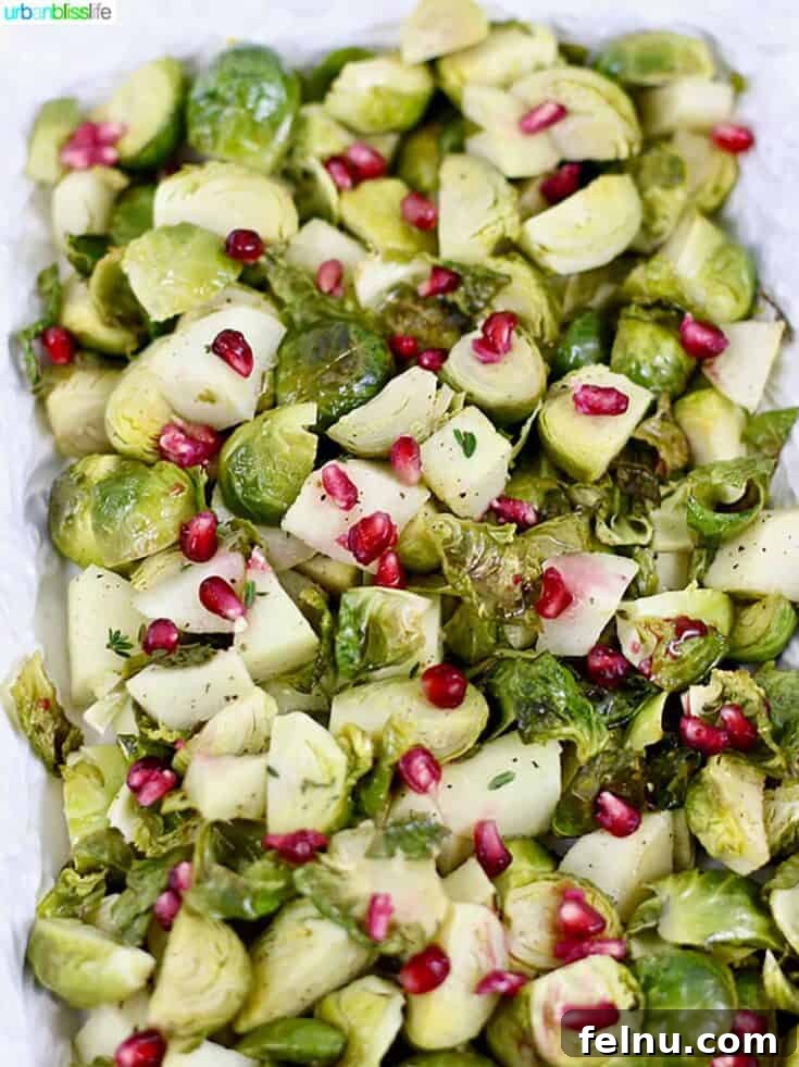 Roasted Brussels Sprouts with Apples, a fresh and slightly sweet side.