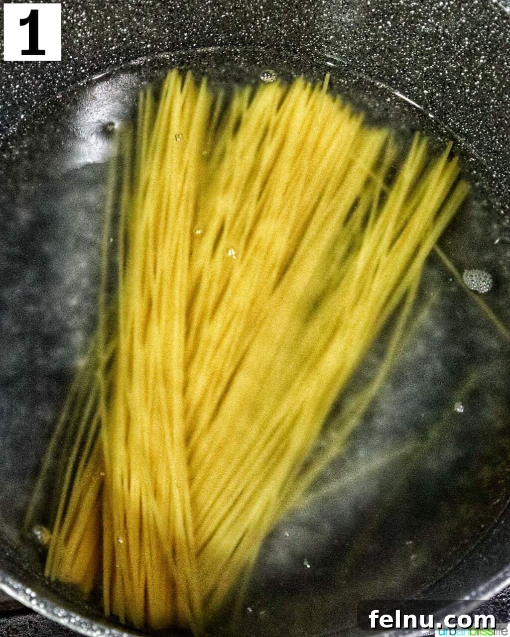 Tahini Sweet Treat 6 Pasta cooking in boiling water.