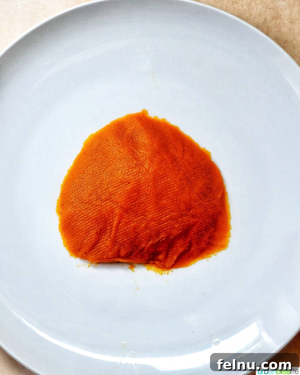 pumpkin puree on a plate.