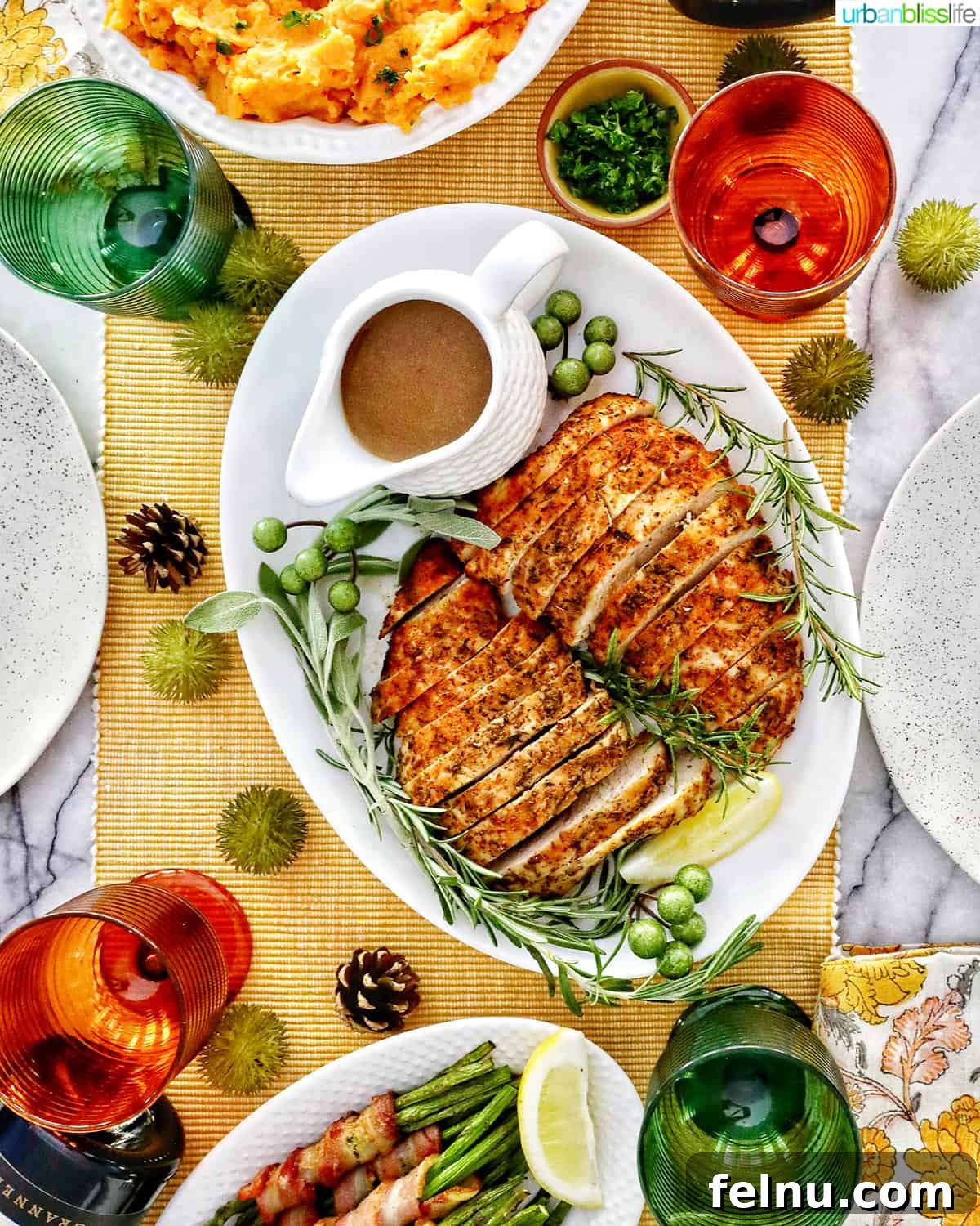Dairy-Free Thanksgiving: 35 Delicious Recipes for Everyone 3 Thanksgiving Table Setting with Turkey Tenderloin and Dairy-Free Sides