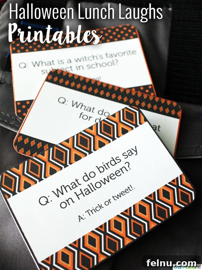 Spooky Season Essentials: Free Halloween Printables 3 Halloween Lunch Laughs Printable