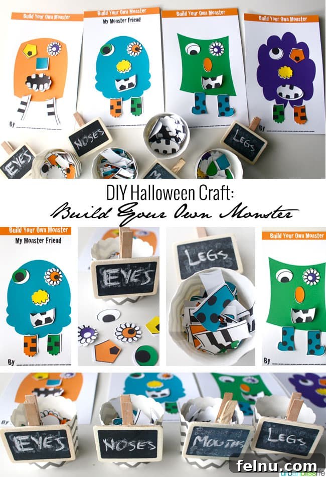 Spooky Season Essentials: Free Halloween Printables 7 Build Your Own Monster DIY Halloween Craft