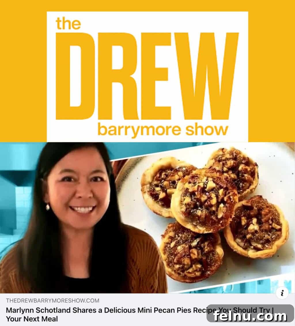 Mini Pecan Tarts 3 Marlynn Schotland on Drew Barrymore Show making Mini Pecan Pies.