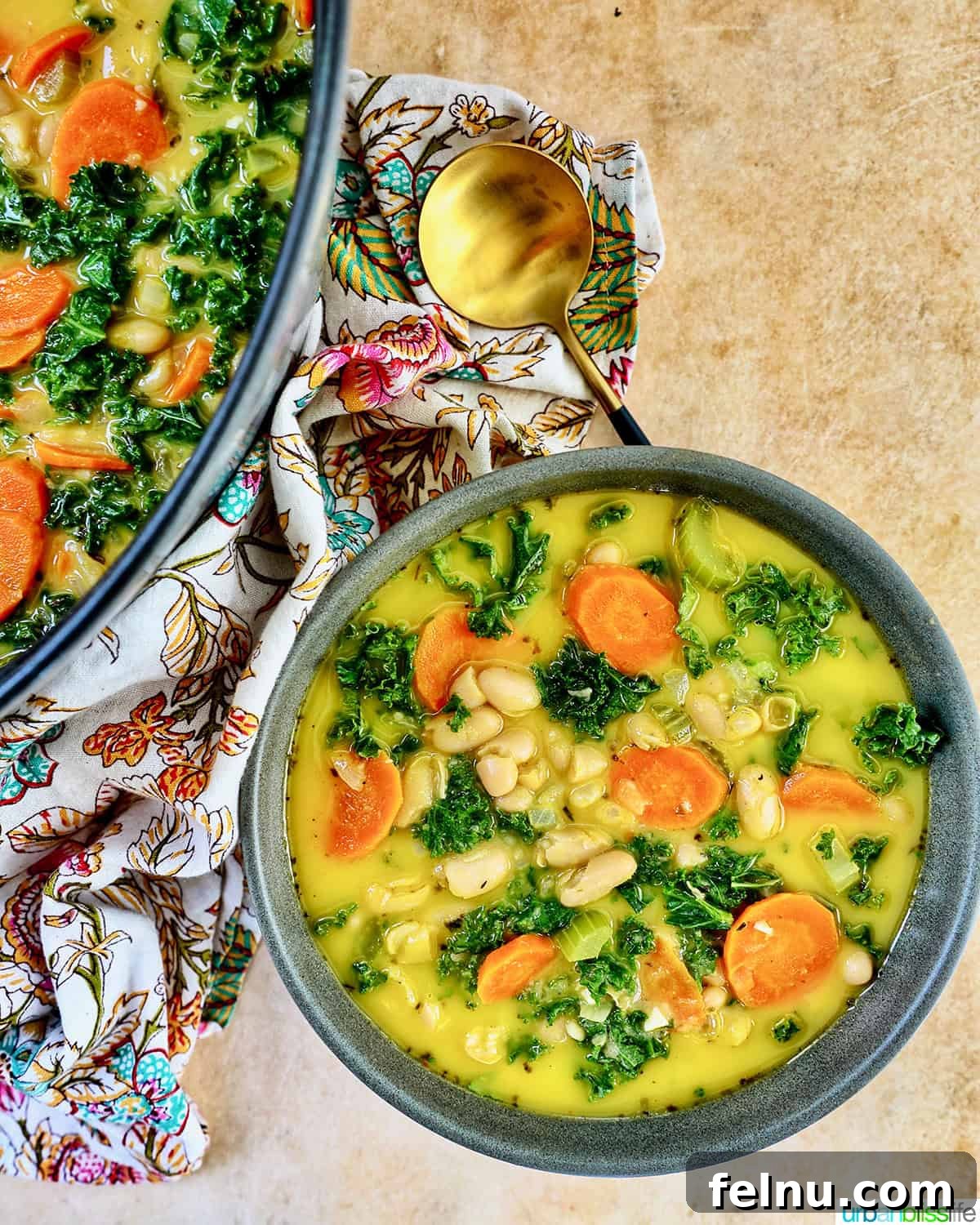 Tuscan Kale and White Bean Soup: A Hearty Italian Classic 4 Bowl of Tuscan kale and white bean soup