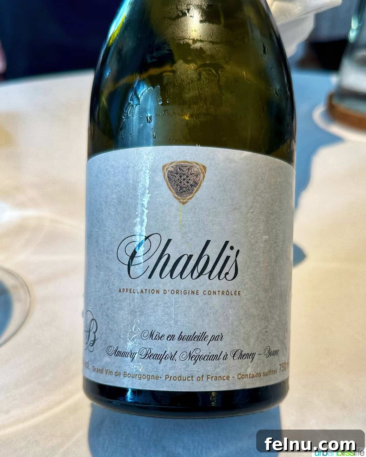 Bottle of Chablis Wine at Kokotxa Restaurant
