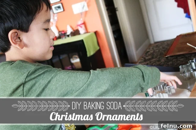 Baking Soda Clay Keepsake Decorations 6 Cut out ornaments on a baking sheet