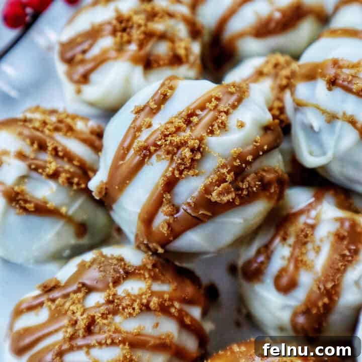 Pile of Biscoff truffles on a plate