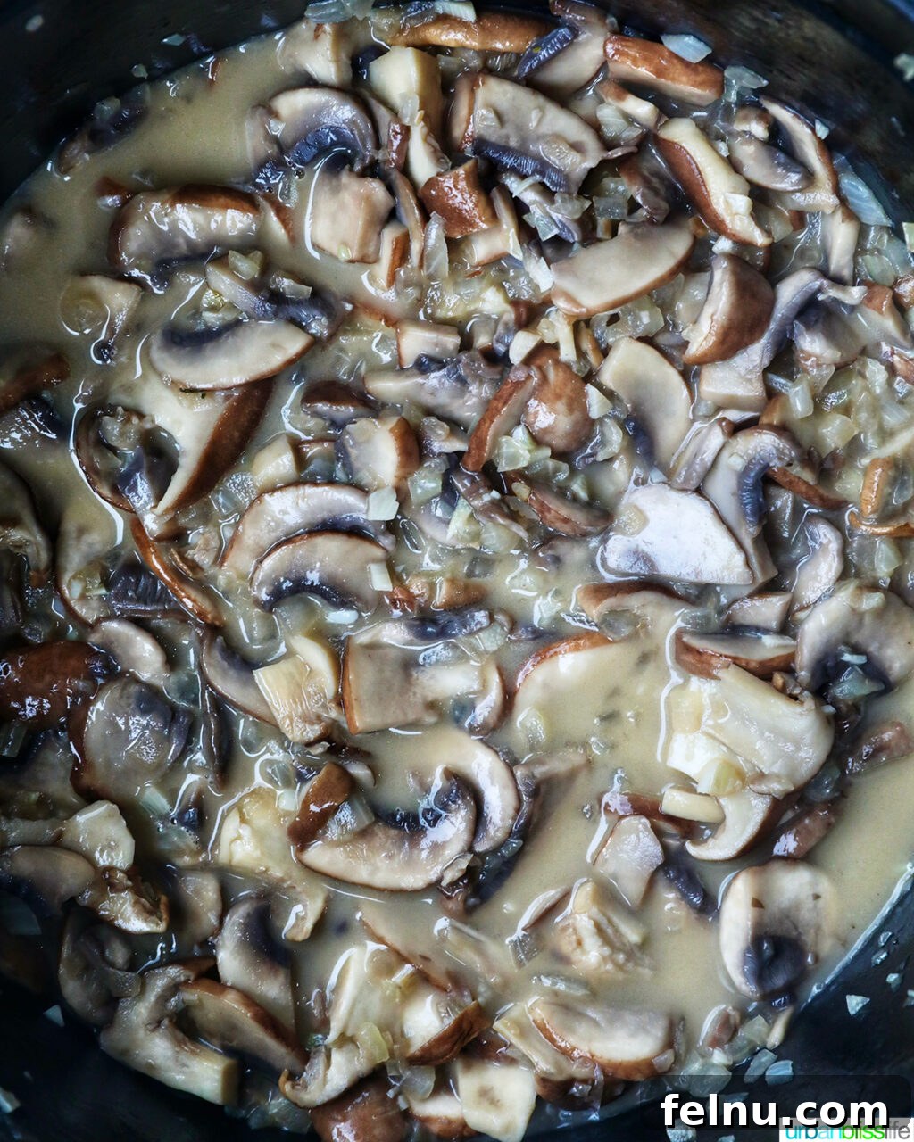 Creamy Vegan Mushroom Delight 12 Fresh rosemary, thyme, and bay leaves tied together, added to the mushroom broth.