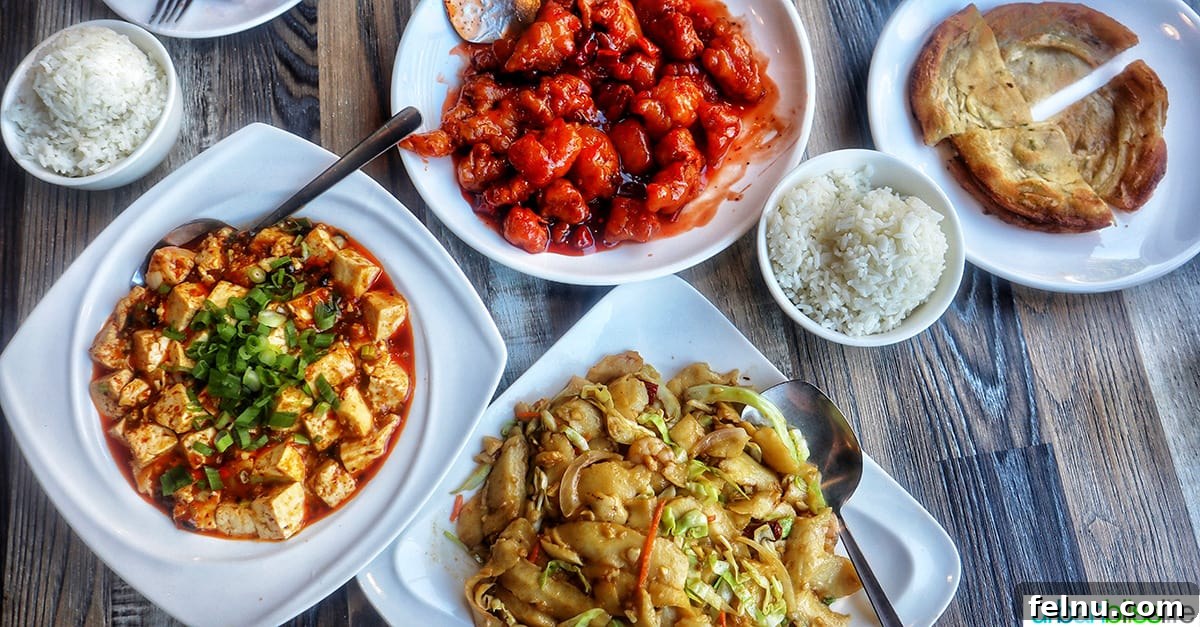 Delicious Recipes to Ring in the Lunar New Year 7 Four plates with Chinese food at Tasty Corner restaurant in Portland Oregon.