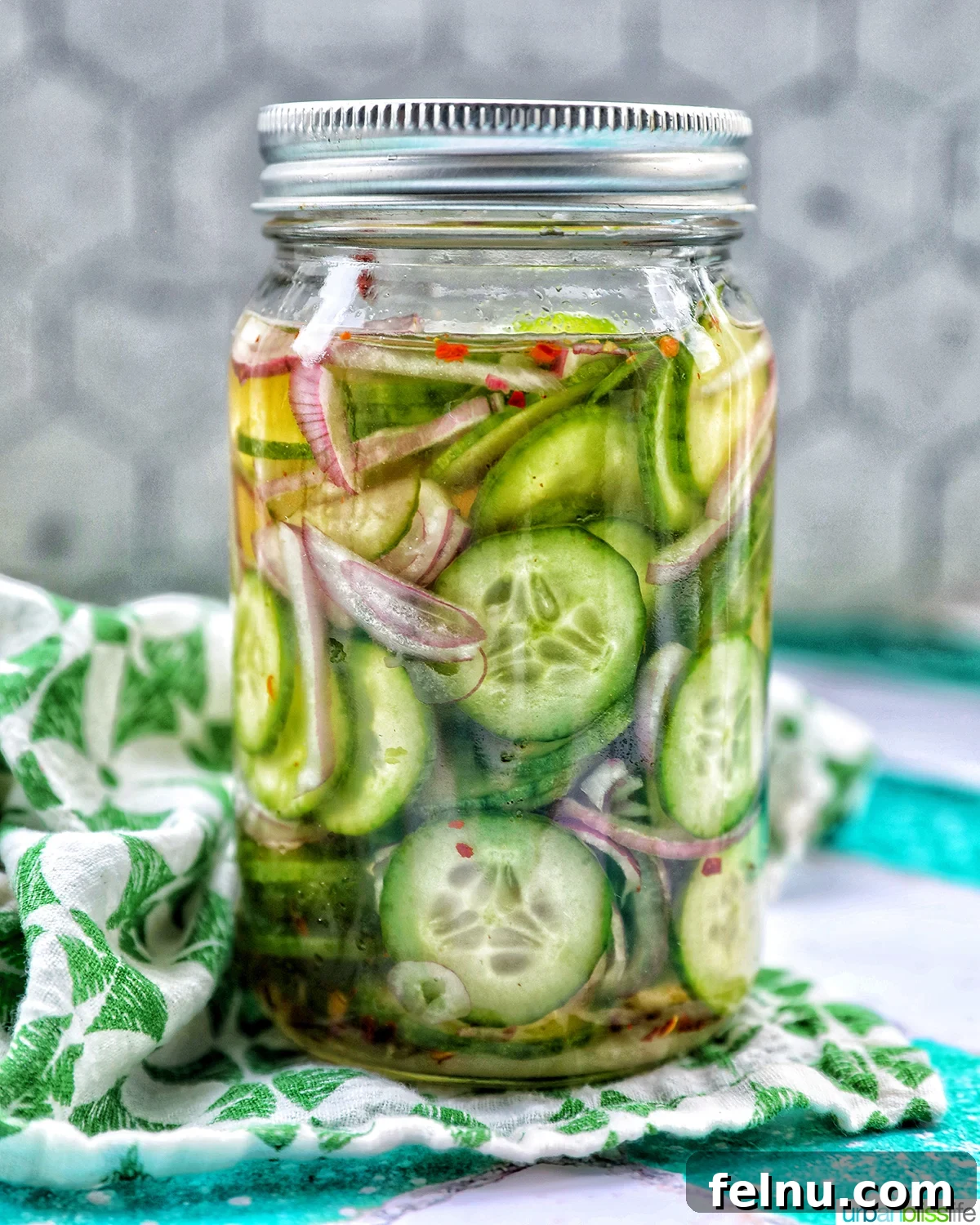 Spicy Asian Cucumber Pickles 2 jar of Asian pickled cucumbers.