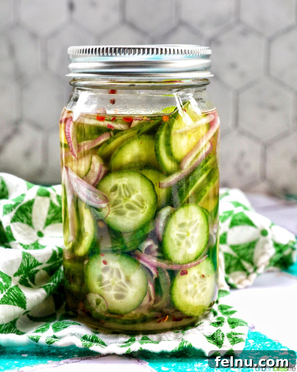 Spicy Asian Cucumber Pickles 7 jar of Asian pickled cucumbers.