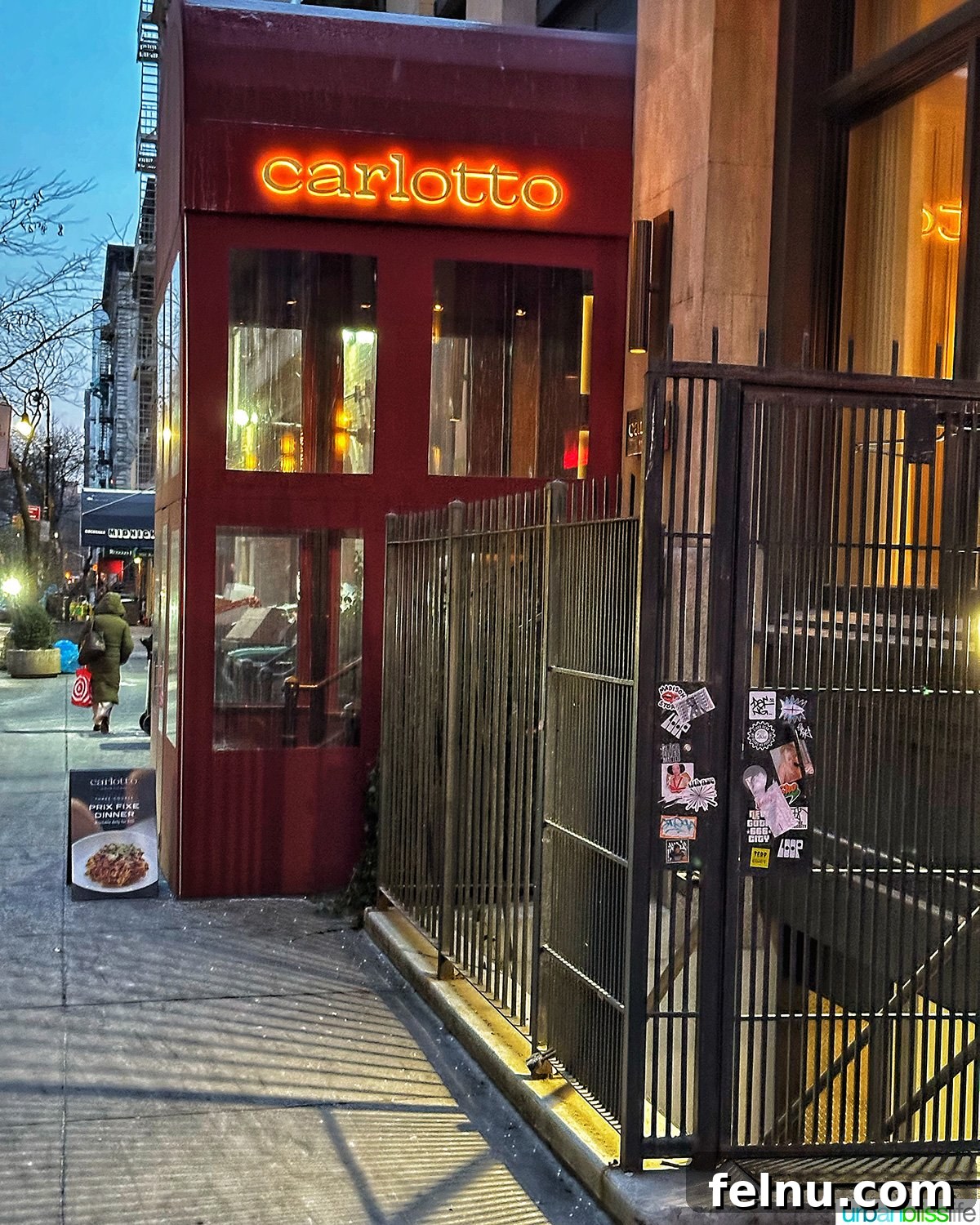 Carlotto's New York Slice 16 Exterior view of Carlotto restaurant in NYC.