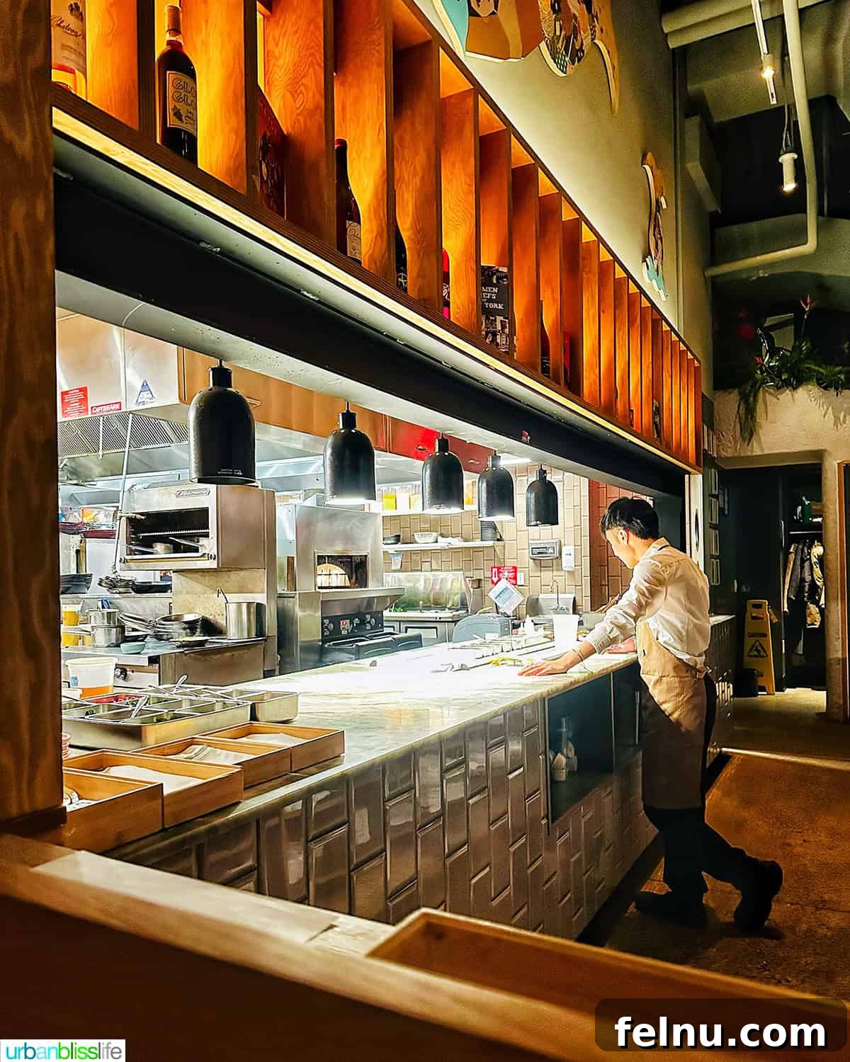 Hav and Mar Restaurant New York City 3 open kitchen at Hav and Mar restaurant in New York City, New York.