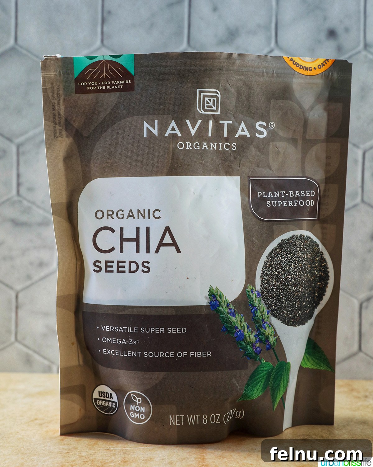 Seamless Swaps: Egg Substitutes for Every Dish 5 A convenient packet of chia seeds, highlighting their readiness for use as an egg replacement.