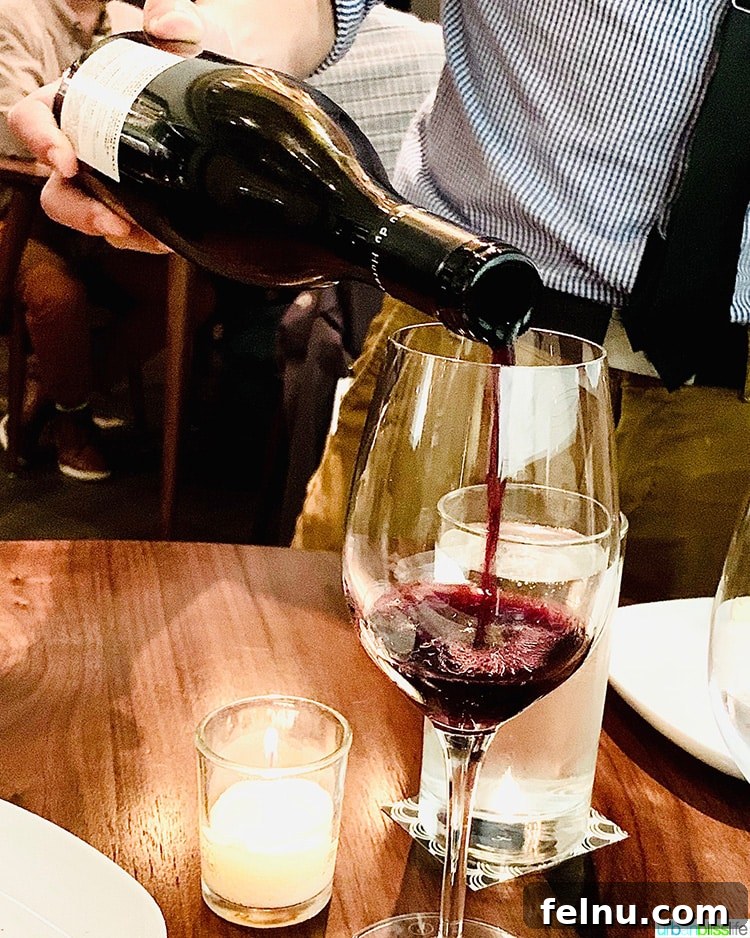 Pouring red wine