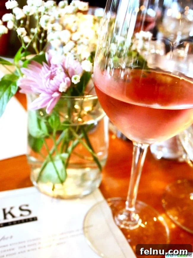 Rosé wine at a restaurant