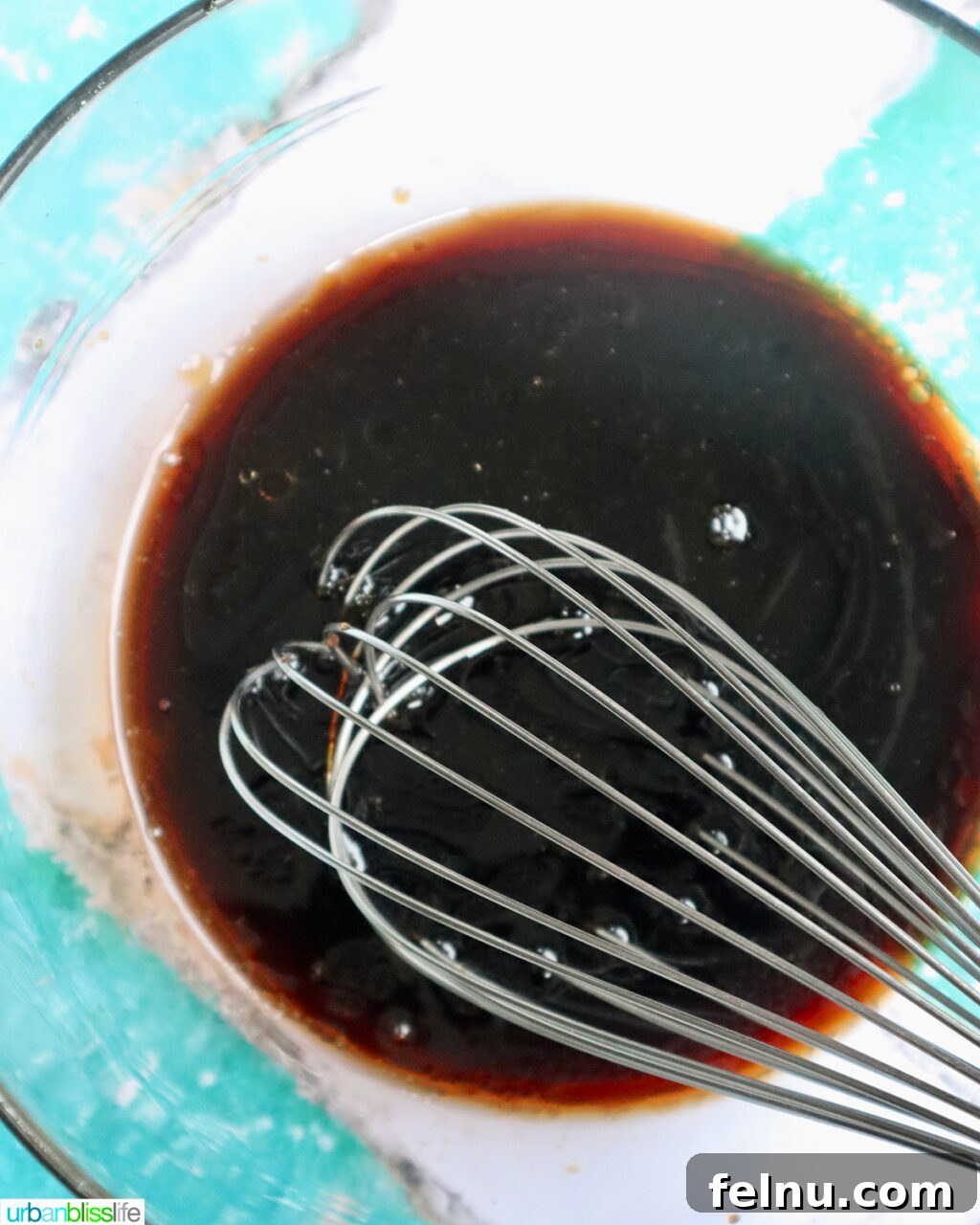 Fragrant Chinese Braised Chicken 10 Ingredients for the braising sauce whisked together in a bowl.