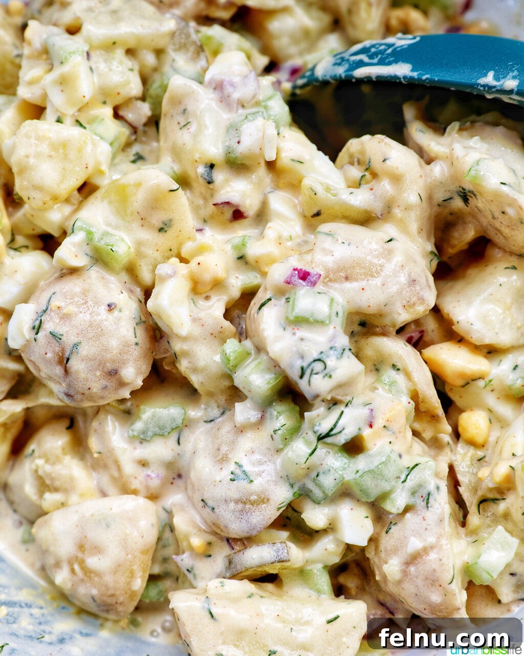 Dill Pickle Potato Salad Zesty Dill Pickle Potato Salad 11 Finished Dill Pickle Potato Salad - Ready to be chilled and served.