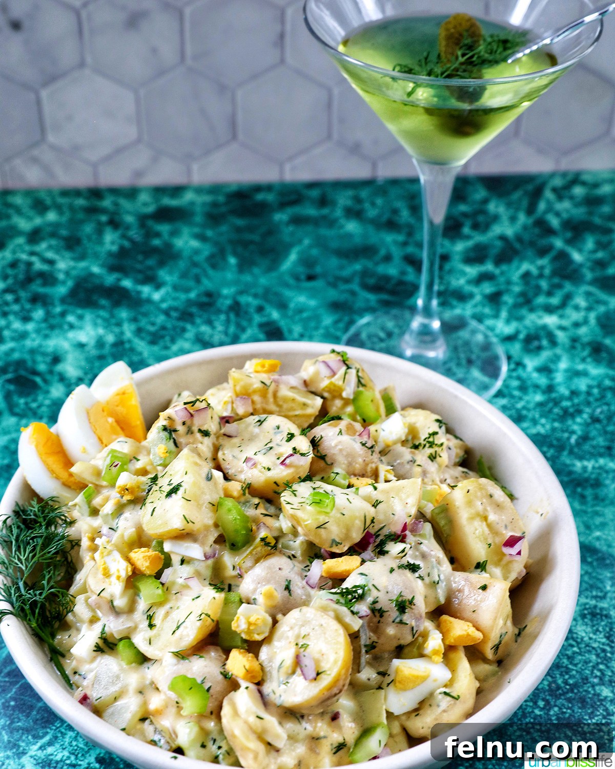 Dill Pickle Potato Salad Zesty Dill Pickle Potato Salad 13 Dill Pickle Potato Salad with Dill Pickle Martini - A refreshing pairing.
