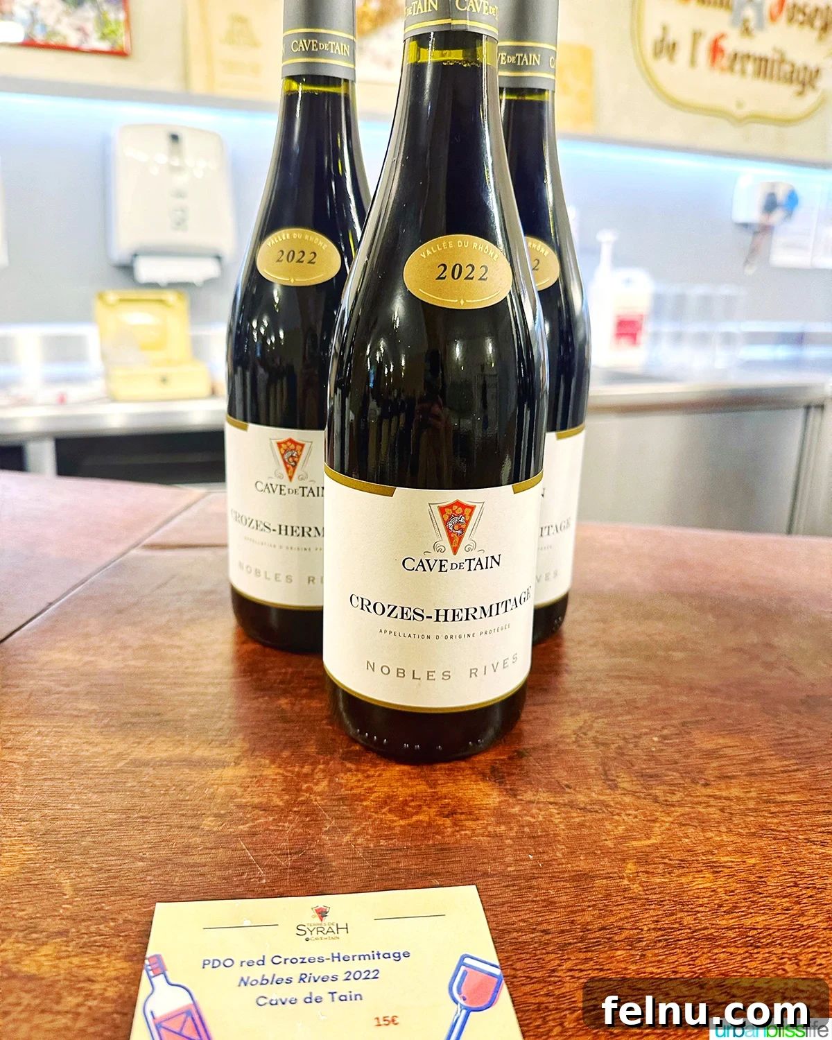 Savoring the Rhone Valley in Tournon 2 bottles of crozes-hermitage syrah
