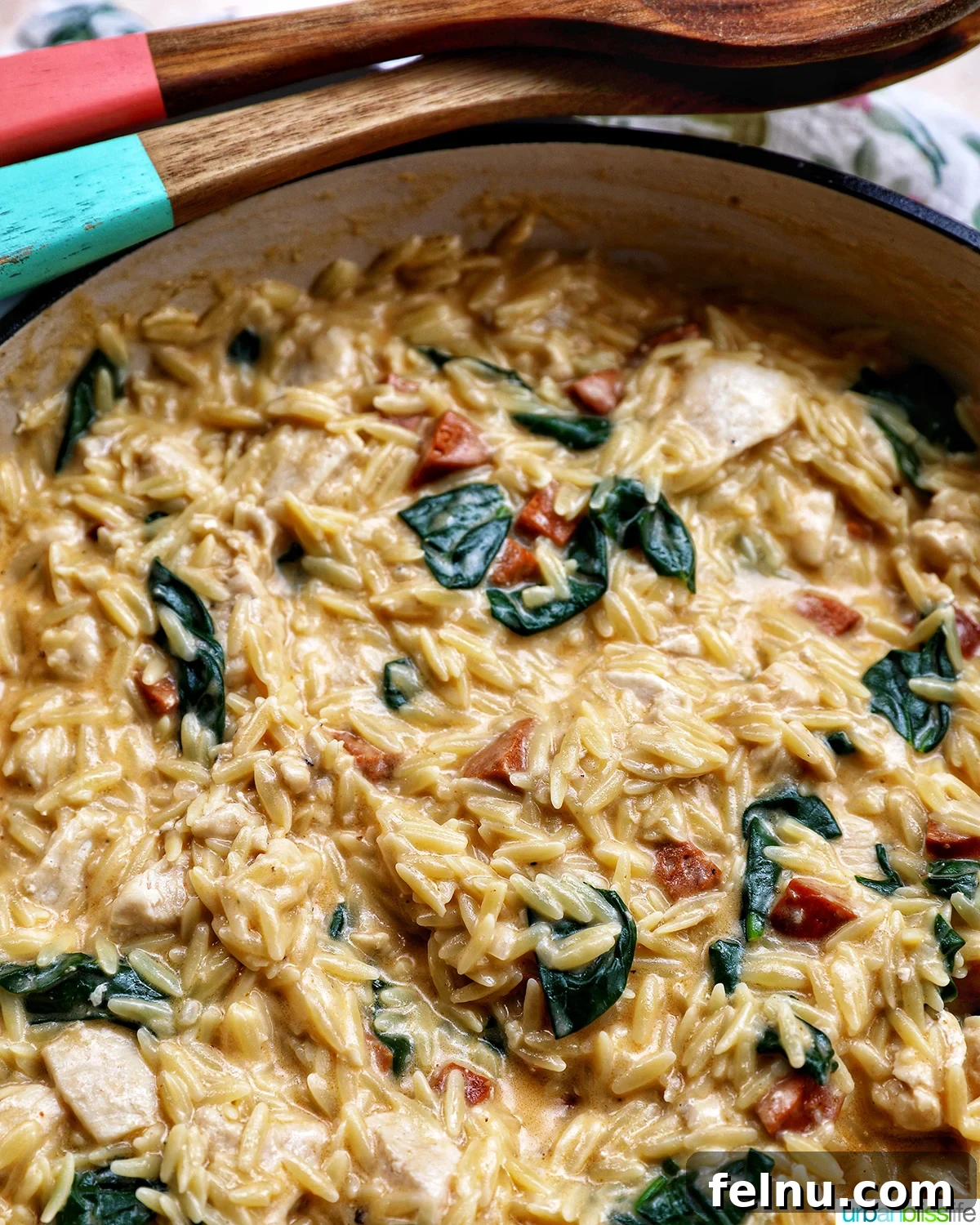 Chicken and Chorizo Orzo Skillet 17 chicken and chorizo orzo