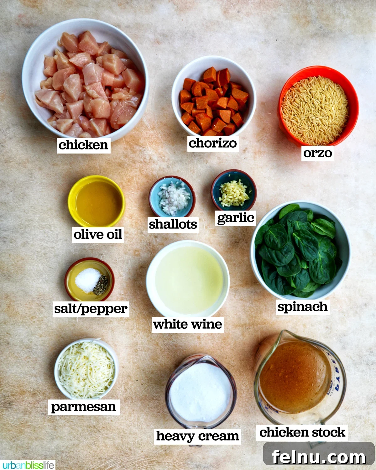 Chicken and Chorizo Orzo Skillet 4 Ingredients for Chicken and Chorizo Orzo