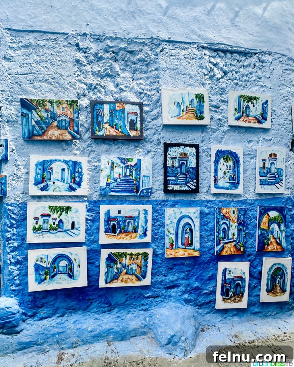 Morocco Unveiled: A 10-Day Journey from Coast to Desert 26 Artwork in Chefchaouen, the blue city, Morocco.