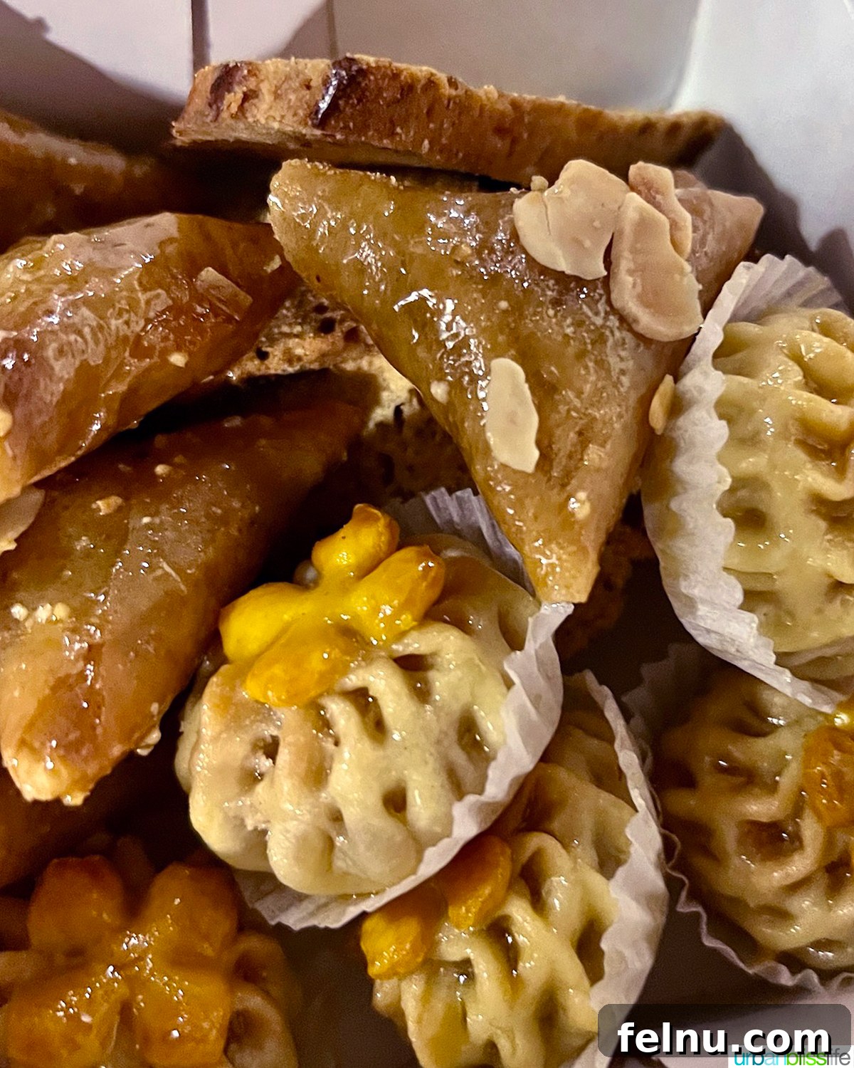 Authentic Moroccan Cuisine 17 Moroccan pastries, including Almond Briouat.