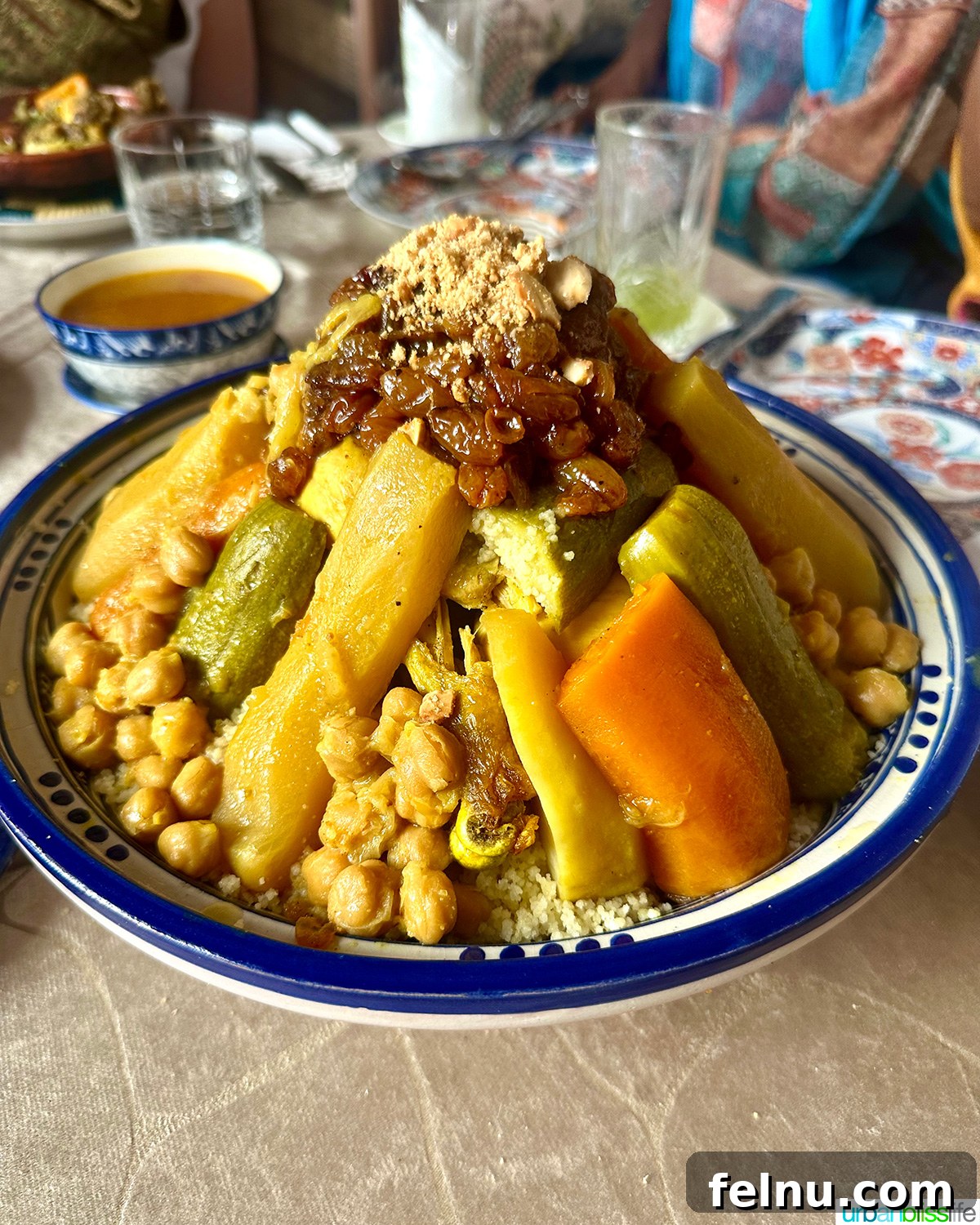 Authentic Moroccan Cuisine 5 An enticing plate of Couscous Tfaya.