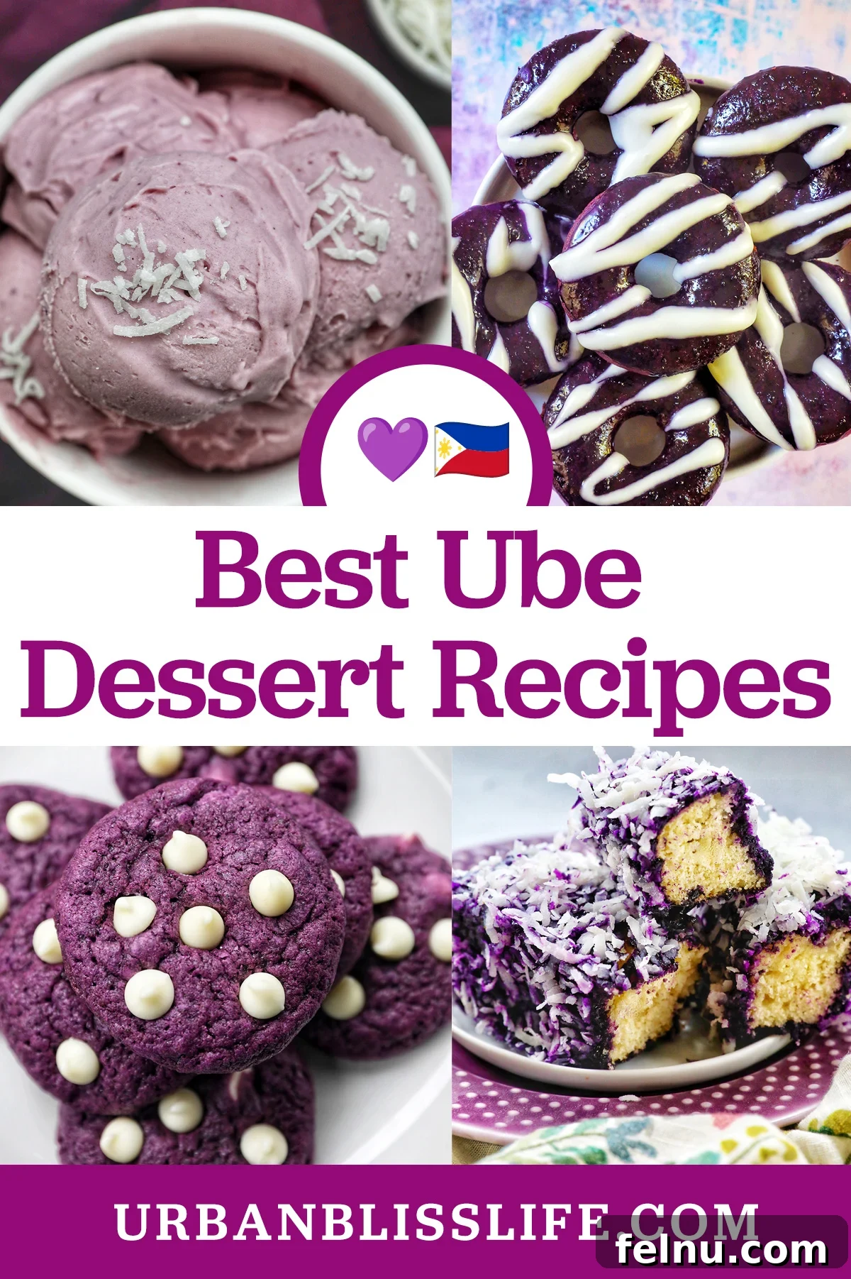 Filipino Purple Yam Treats 2 Ube ice cream, ube donuts, ube cookies, ube bars: A collection of the best ube dessert recipes.
