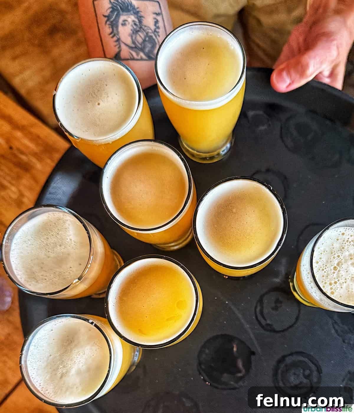 A Taste of Quebec: Culinary Hotspots in the City 15 A tray of diverse beers at La Souche in Quebec City, showcasing the brewery's creative offerings.