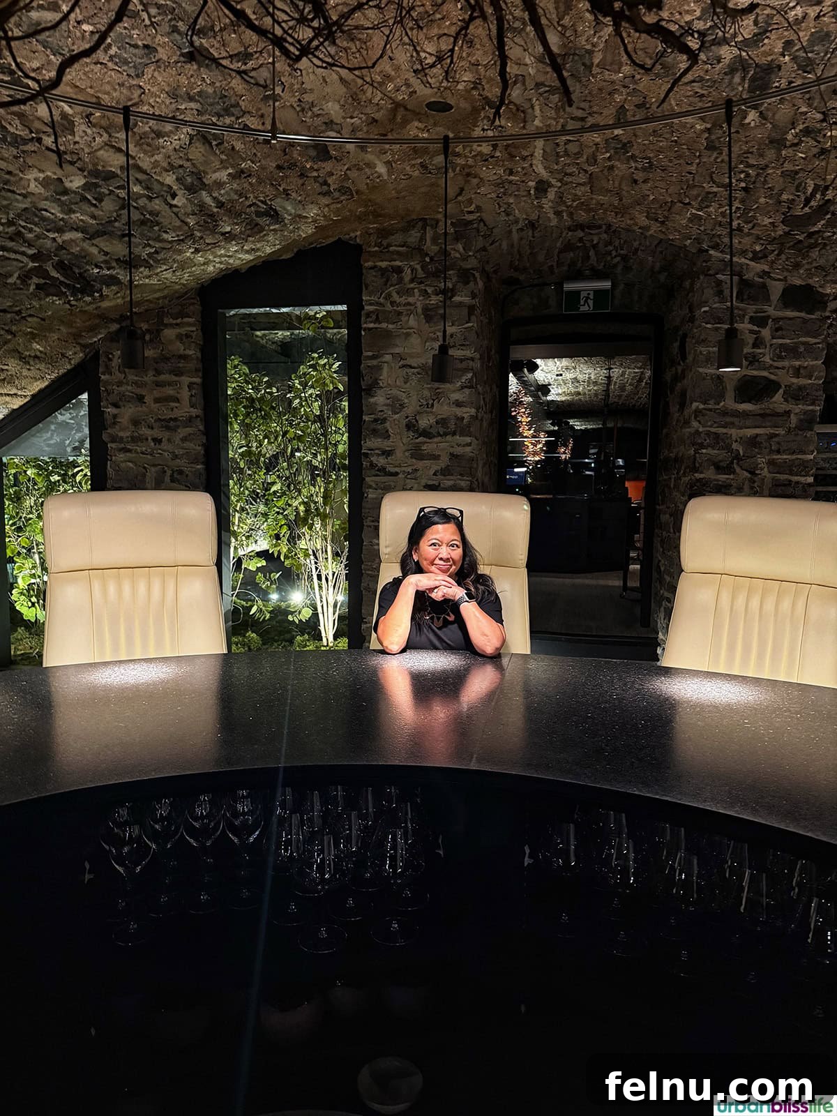 A Taste of Quebec: Culinary Hotspots in the City 21 Marlynn Jayme Schotland seated at the Chef's Table at Taniere 3 restaurant in Quebec City, enjoying a personalized culinary experience.