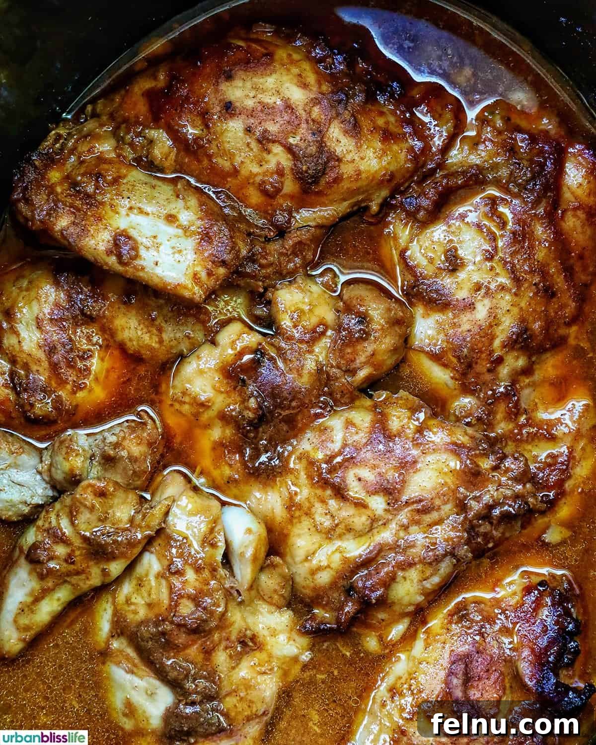 Slow Cooker BBQ Chicken Thighs
Tender & Tangy BBQ Chicken Thighs: Slow Cooker Perfection 12 Cooked chicken thighs in the slow cooker