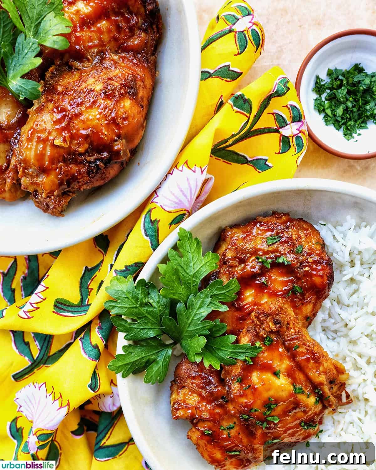 Slow Cooker BBQ Chicken Thighs
Tender & Tangy BBQ Chicken Thighs: Slow Cooker Perfection 16 Bowls of slow cooker barbecue chicken thighs