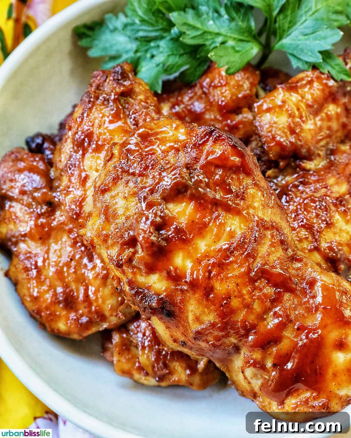 Slow Cooker BBQ Chicken Thighs
Tender & Tangy BBQ Chicken Thighs: Slow Cooker Perfection 3 Close-up of slow cooker barbecue chicken thighs