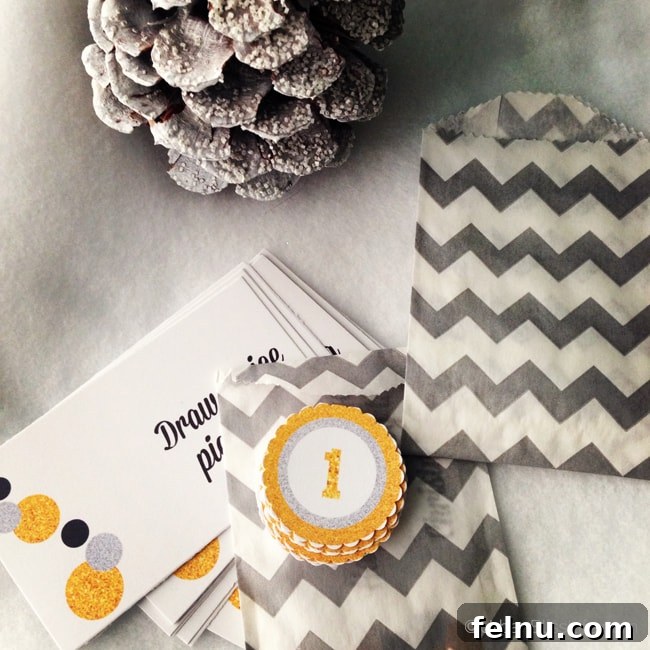 Shimmering Gold, Silver & White Countdown 6 DIY Advent Calendar