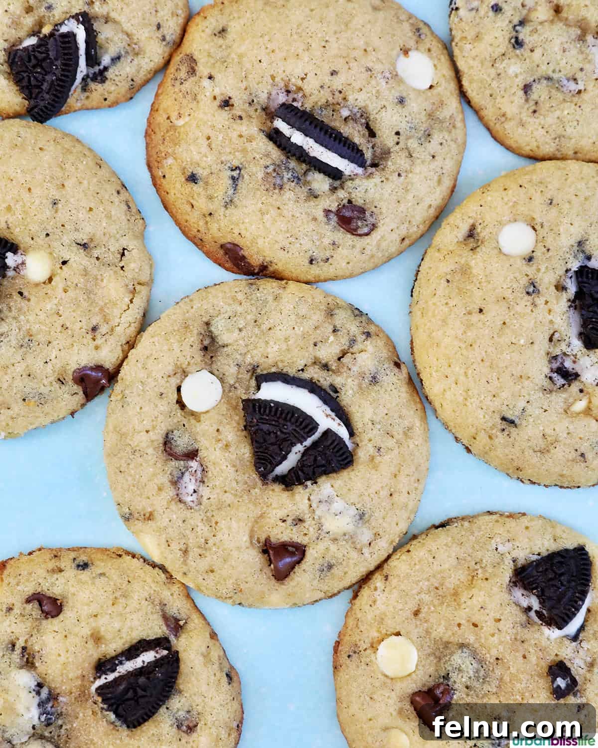 Cookies and Cream Protein Delight 13 Baked cookies on a baking sheet