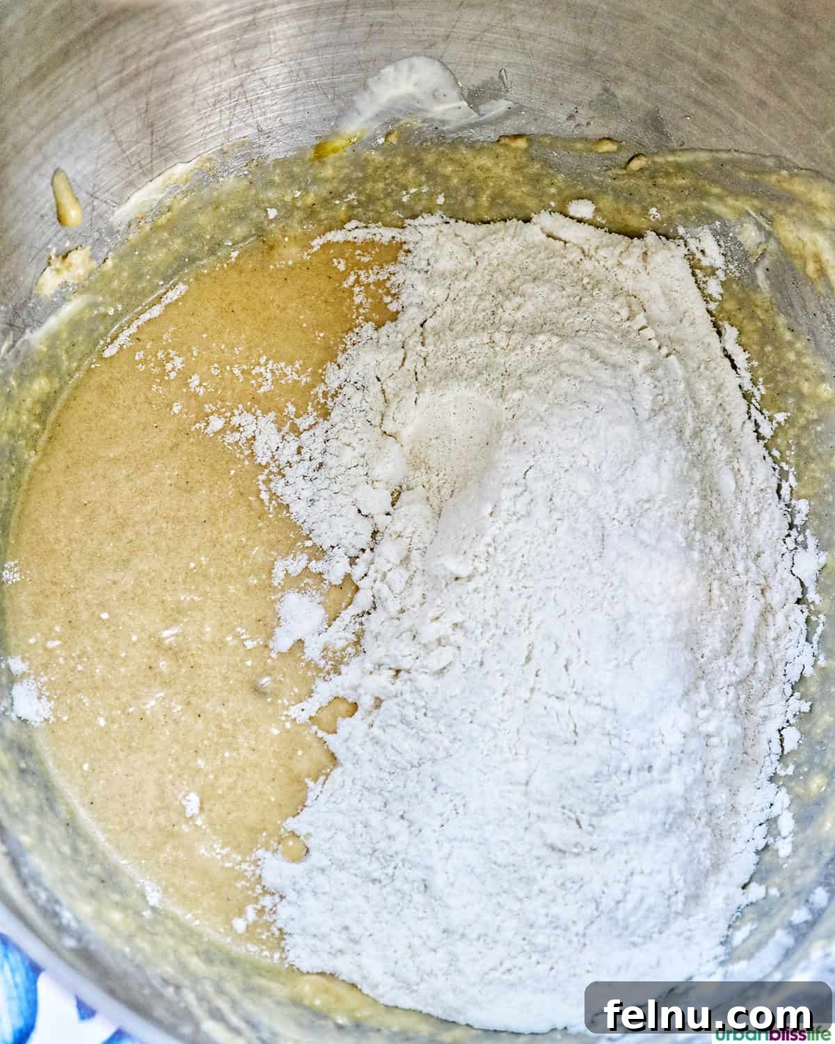 Cookies and Cream Protein Delight 9 Adding dry ingredients to wet ingredients