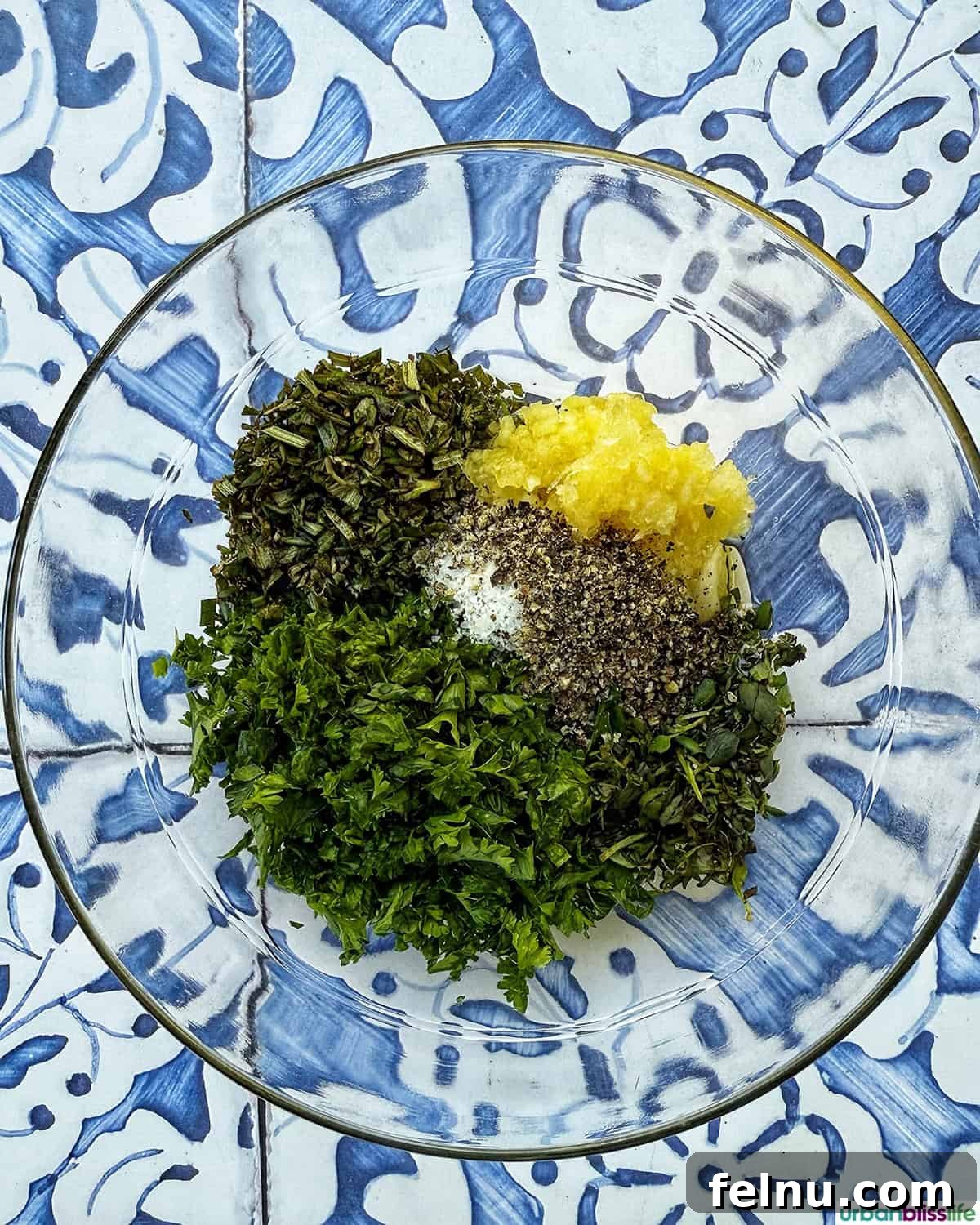 Fresh herbs in a bowl.