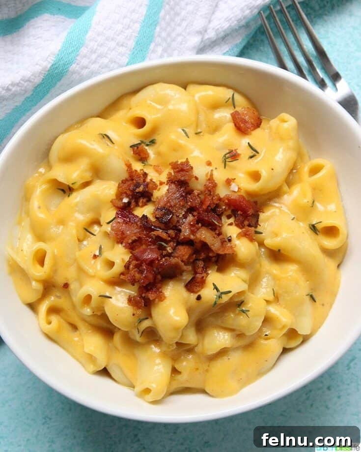 A truly indulgent dairy-free mac and cheese, offering all the creaminess and cheesy flavor you crave, without the dairy.
