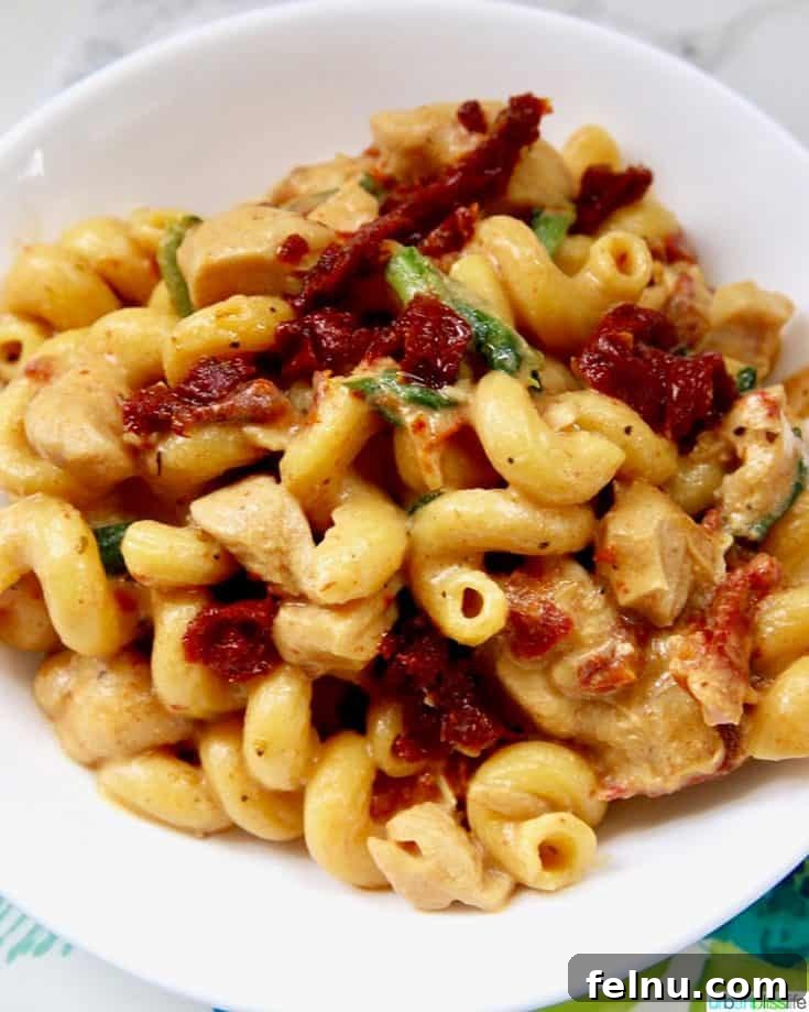 Savor the flavors of Tuscany in a quick, dairy-free Instant Pot pasta featuring tender chicken and sun-dried tomatoes.