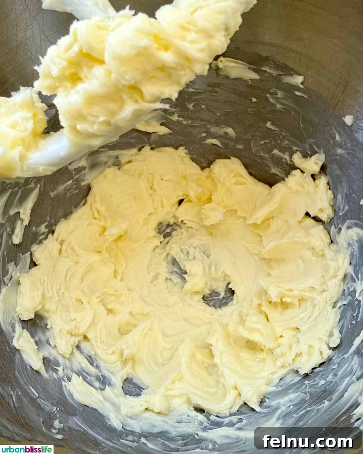 Apple Cinnamon Swirl Bread 8 Creaming butter in a stand mixer.
