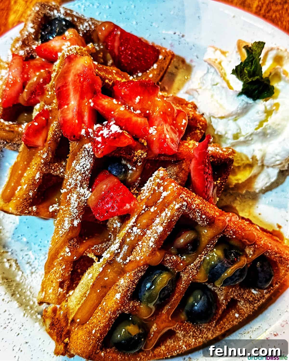 Downtown Santa Ana Eateries 19 A plate of delicious waffles at Cafe Cultura.