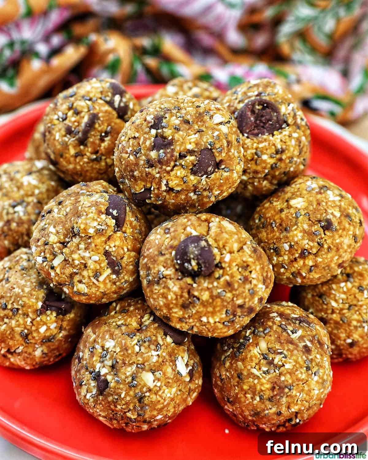 Stack of pumpkin protein balls