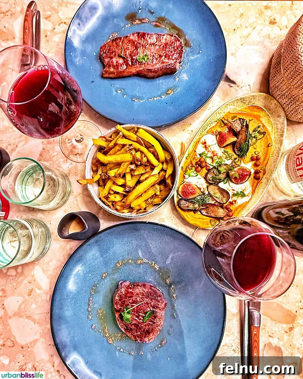 Montpellier's Gastronomic Guide: Where to Indulge in French Flavors 6 Perfectly cooked steaks arranged artfully on a plate at Angus & Bacchus.