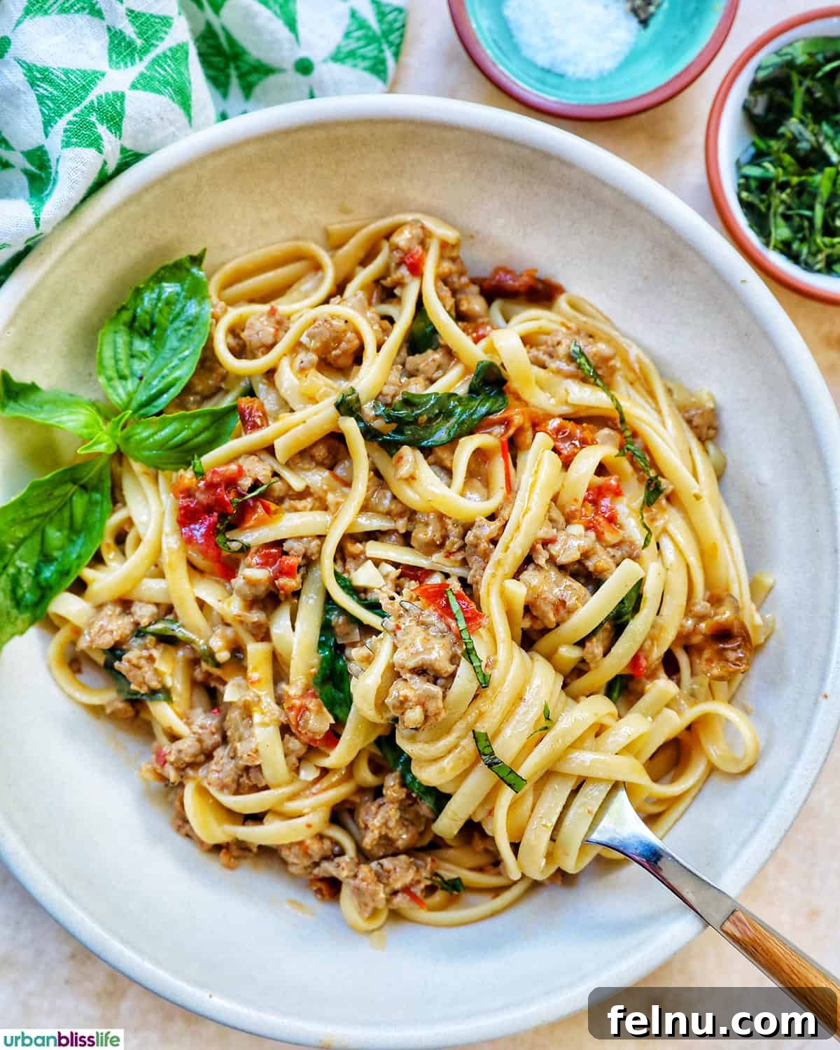 Tuscan Sausage Pasta Delight 19 Bowl of Tuscan Sausage Pasta