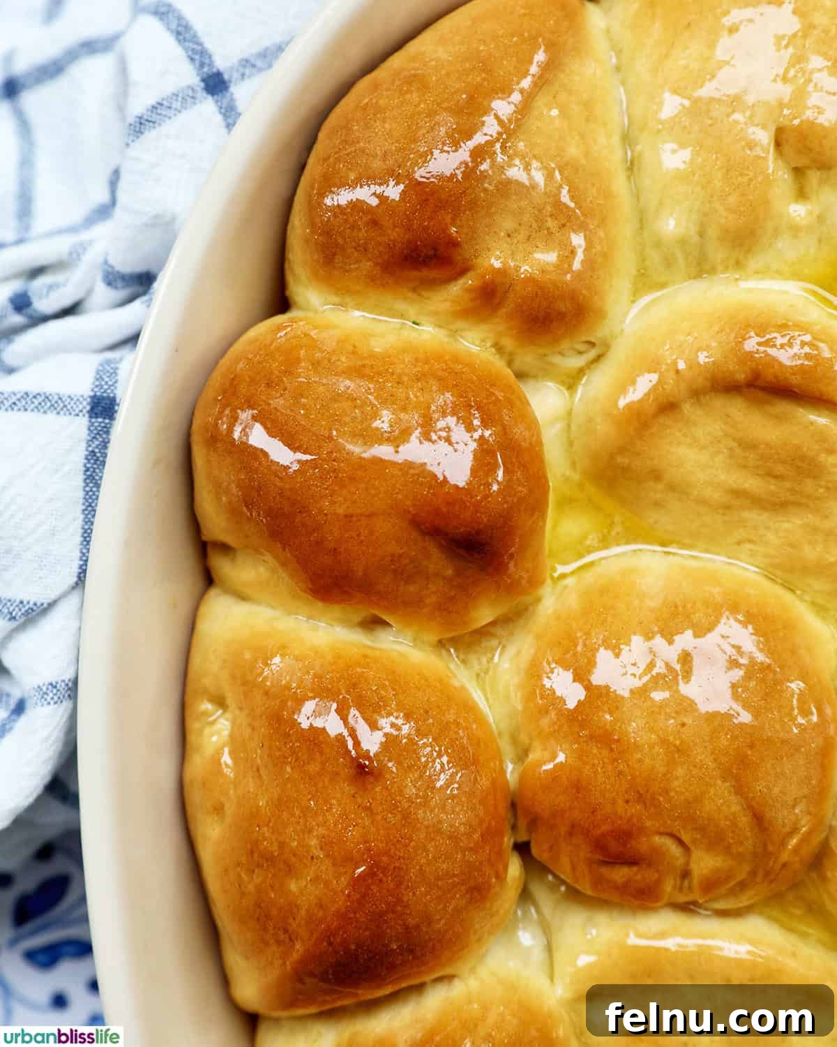 Delicious Honey Butter Rolls on a Platter