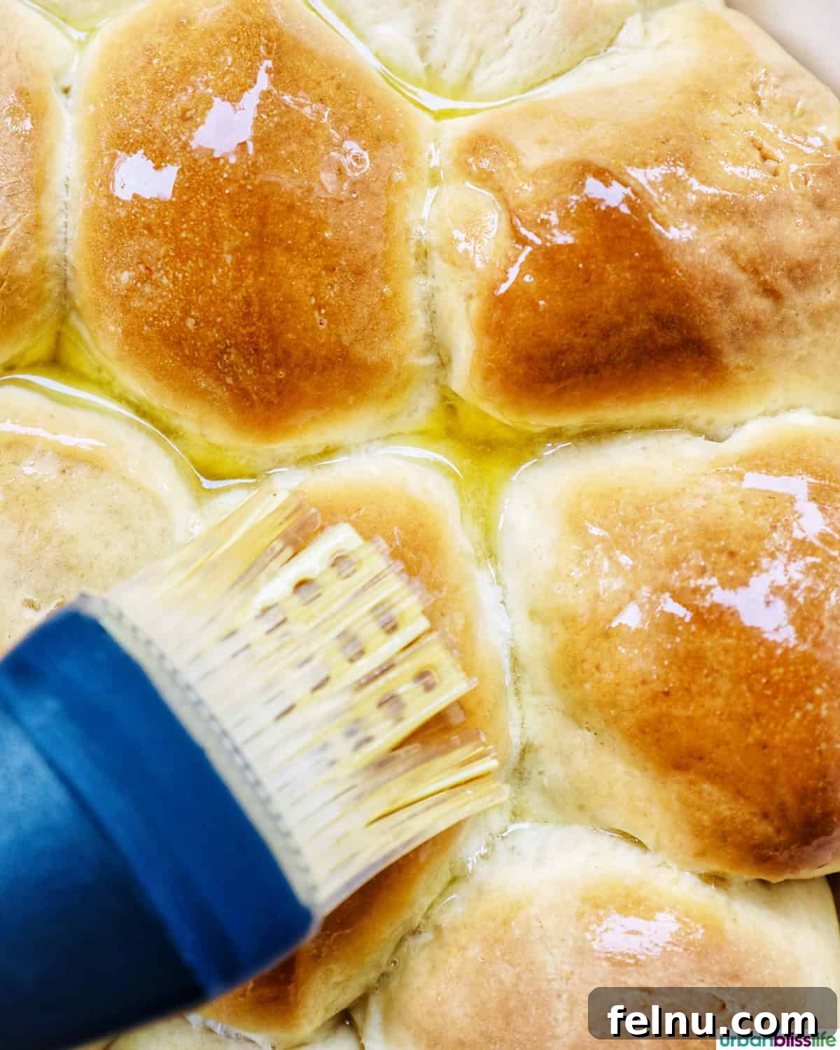 Brushing Honey Butter Glaze