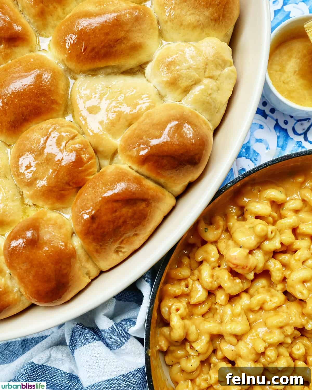Honey Butter Rolls with Lobster Mac and Cheese