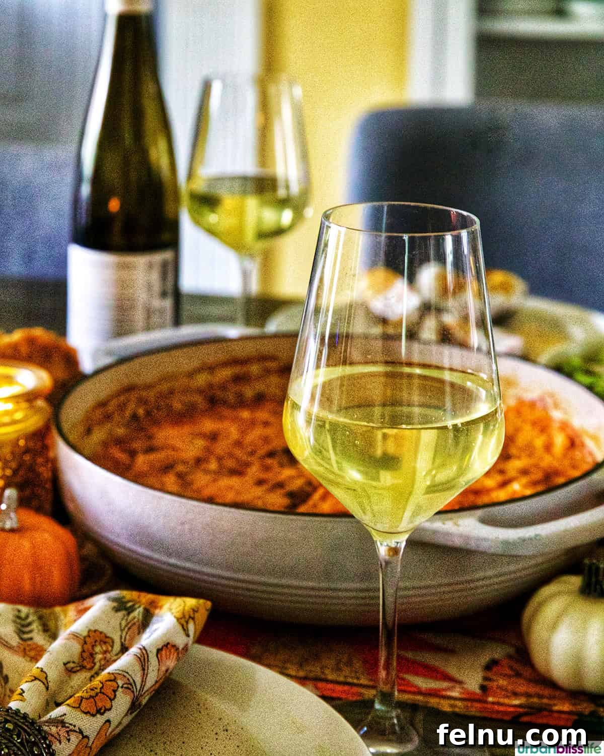 Sweet Potato Delight 12 Glass of White Wine with Sweet Potato Gratin